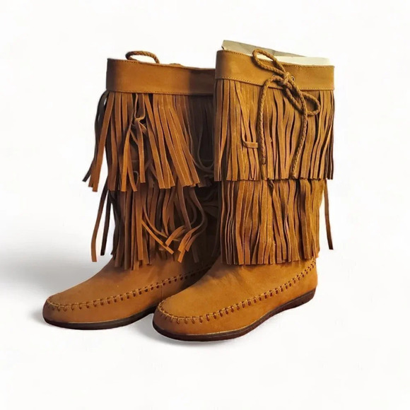 Sugar Shoes - Sugar NWT | Chessie | Double Fringe Boots | Cognac Brown 6 - 6.5 - 7.5 - 8.5
